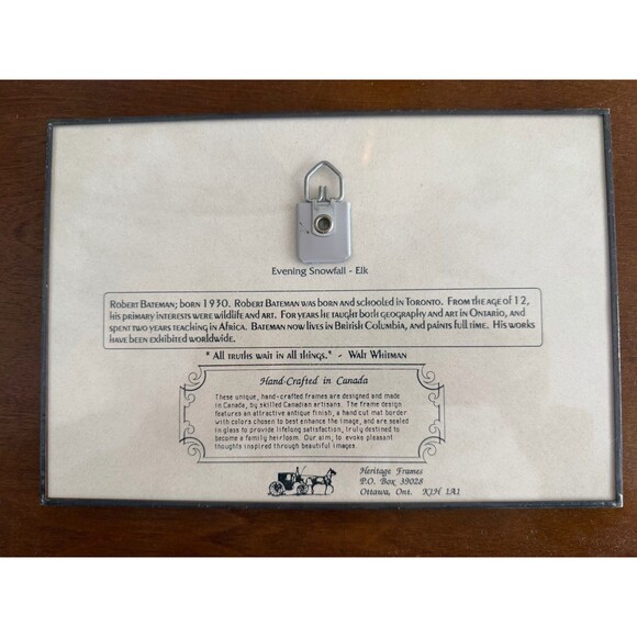 Robert Bateman “Evening Snowfall – Elk” Framed Wildlife Art Print Reproduction - Picture 5 of 10